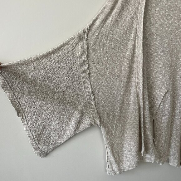 Free People Textured Linen Open-Front Casual Kimono Cardigan Gray XS - Picture 5 of 7